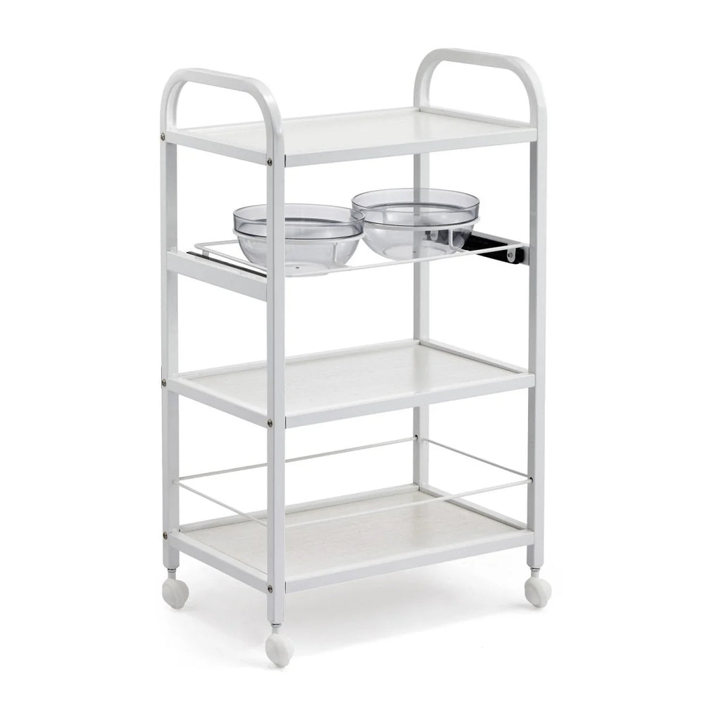 Metal Frame Trolley W/ Two Bowl Holders