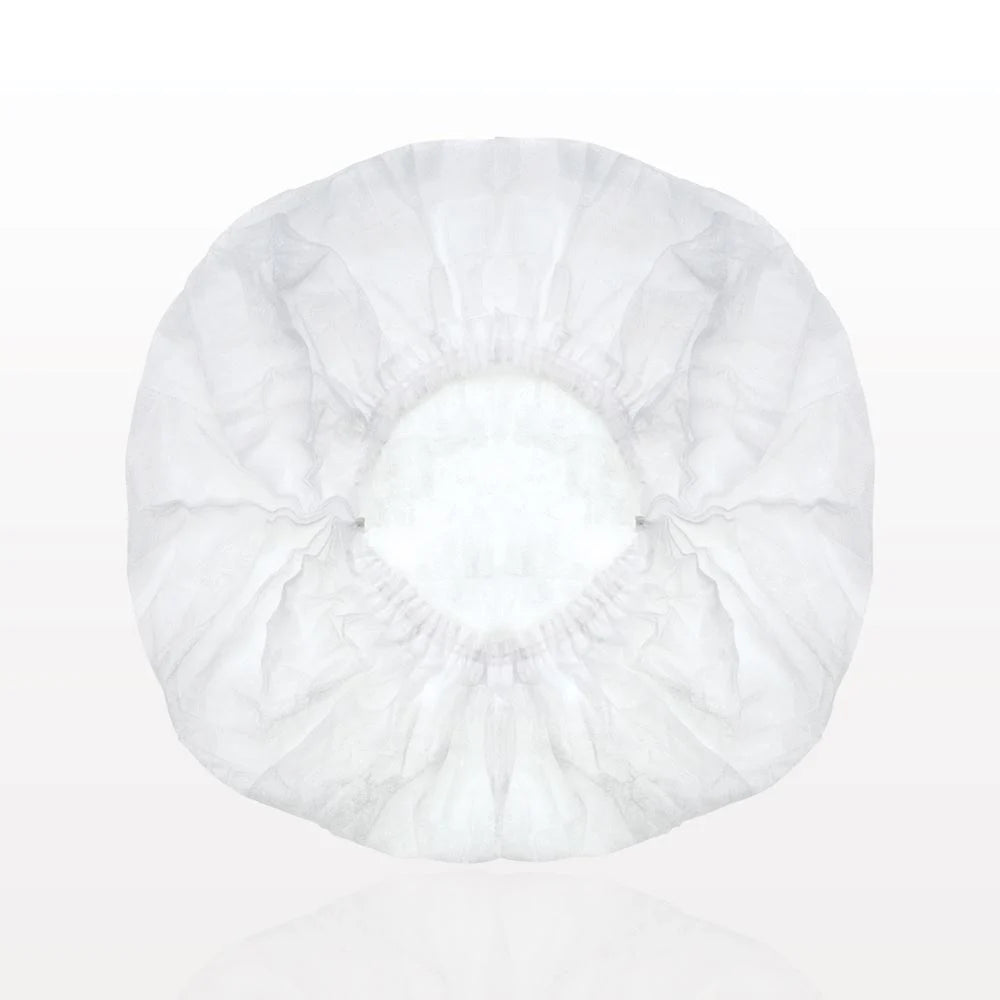 Disposable Gathered Bouffant Cap 100pc White 90131