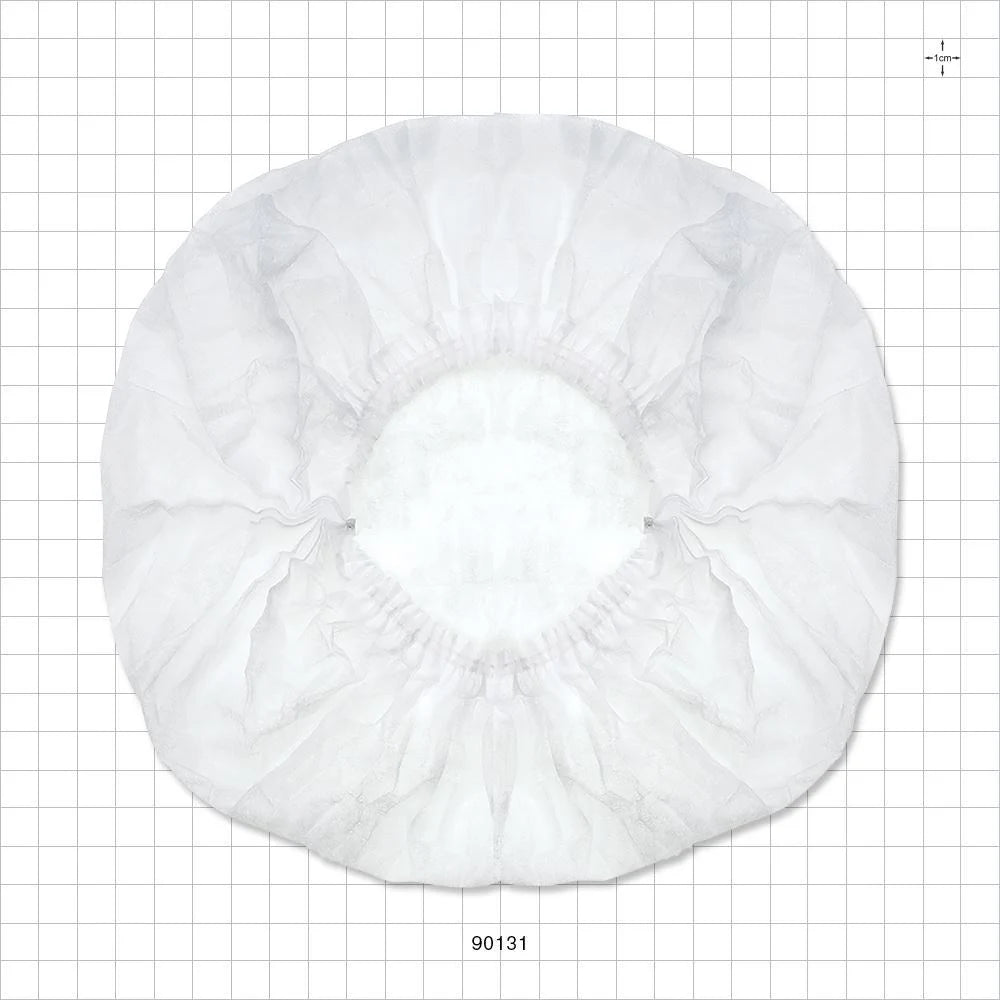 Disposable Gathered Bouffant Cap 100pc White 90131