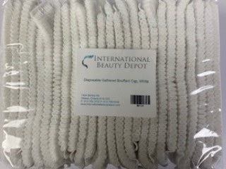 Disposable Gathered Bouffant Cap 100pc White 90131